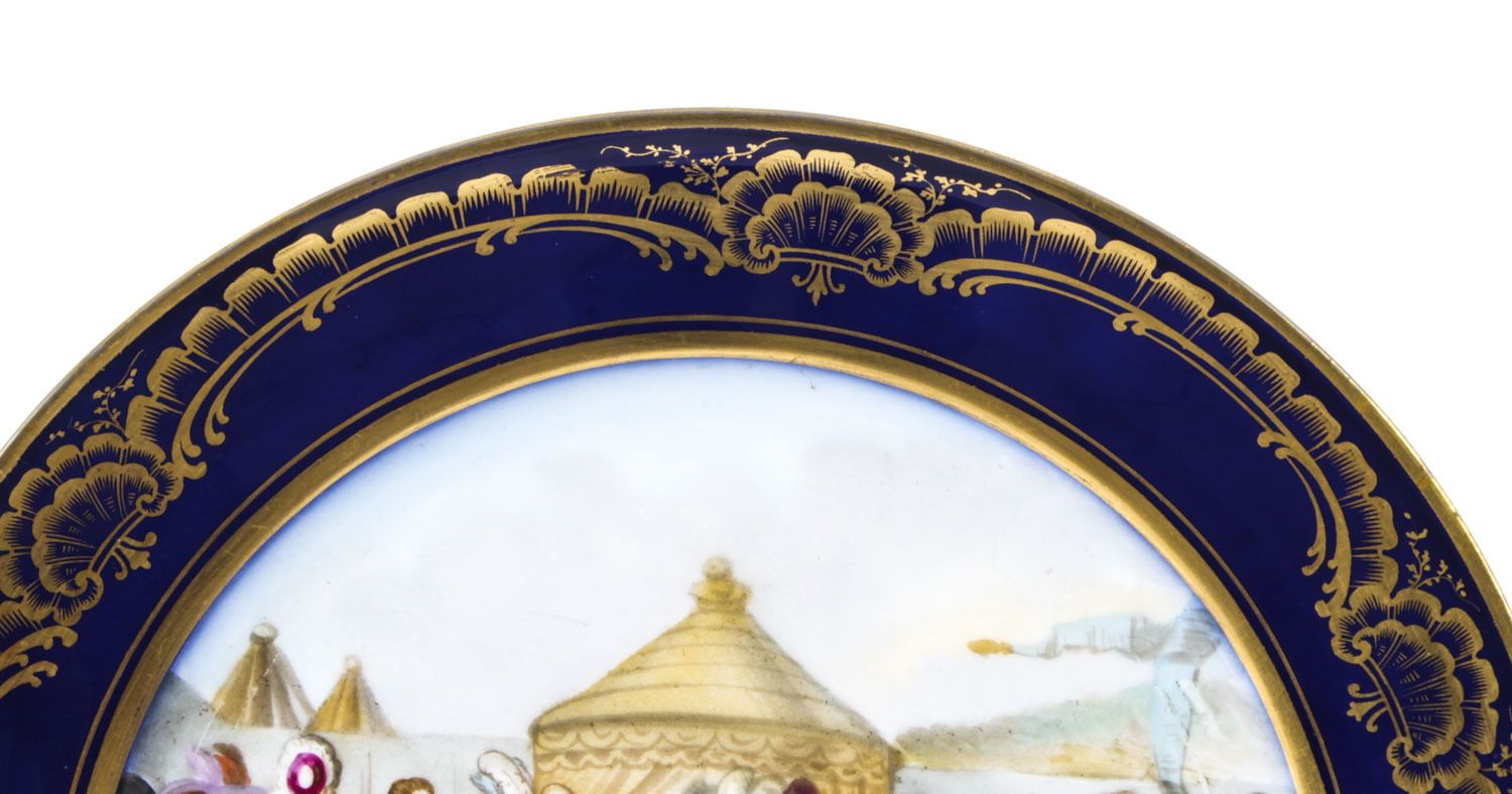 Antique French Sevres Porcelain Cabinet "Camp Du Rap"  19th Century photo vinterior