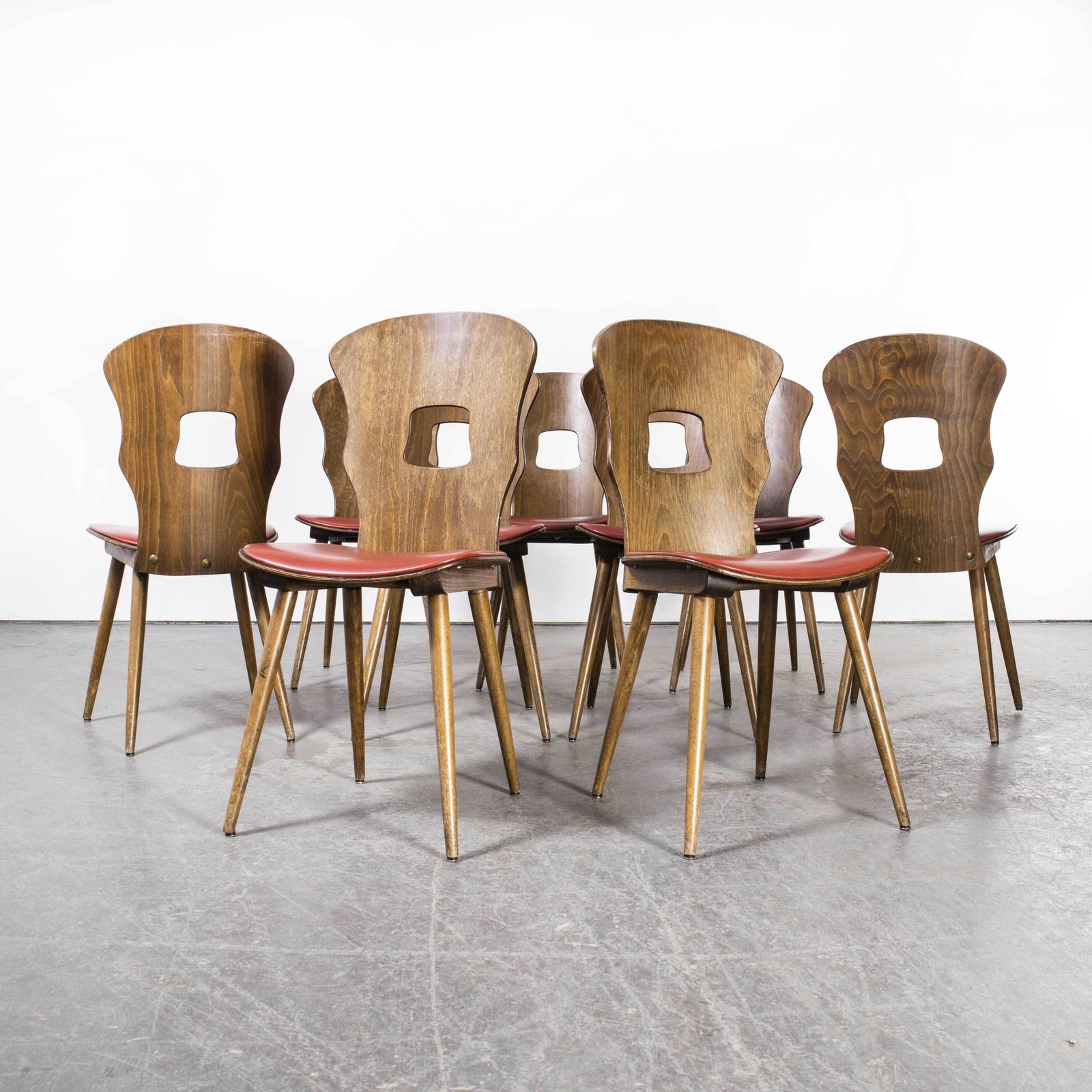 1950’s French Baumann Upholstered Seat Gentiane Dining Chair – Set Of Eight