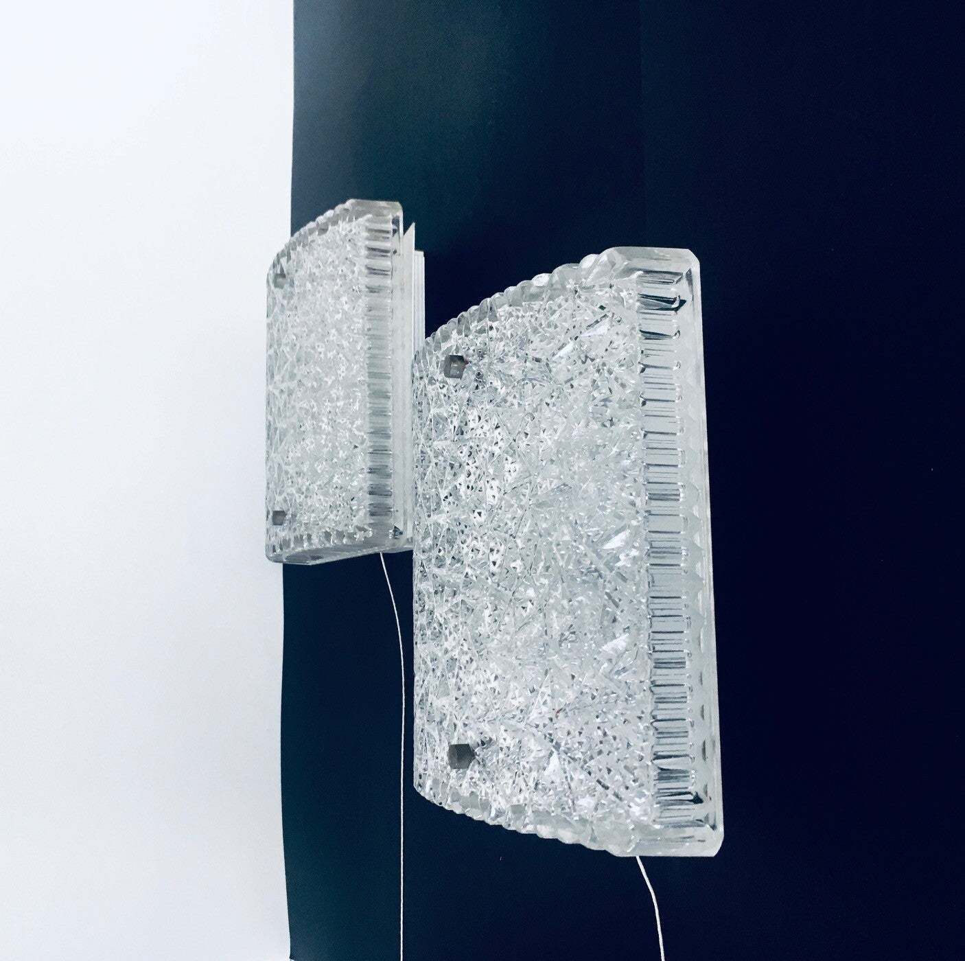 328.6 Midcentury Modern Design Glass Sconce Wall Lamp Set By Bur Leuchten, 1960's photo