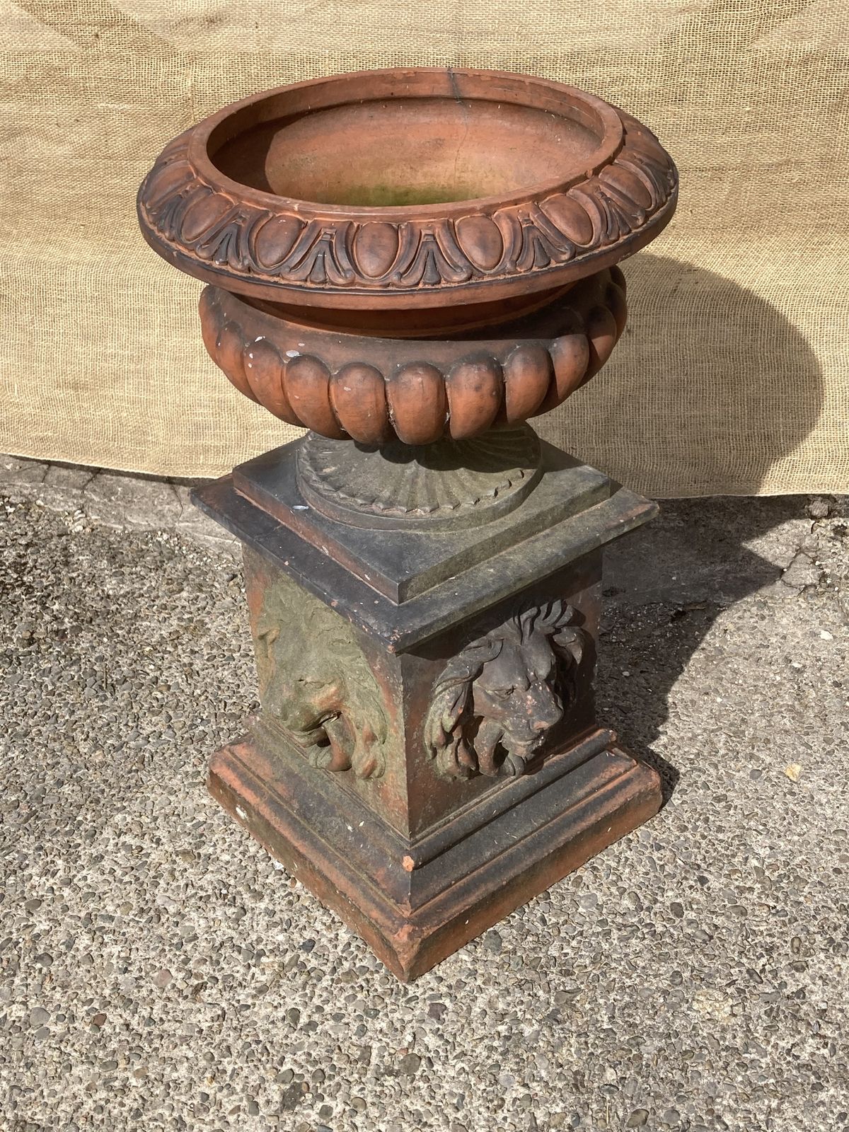 photo for sale Victorian Terracota Garden Urn Plant Stand