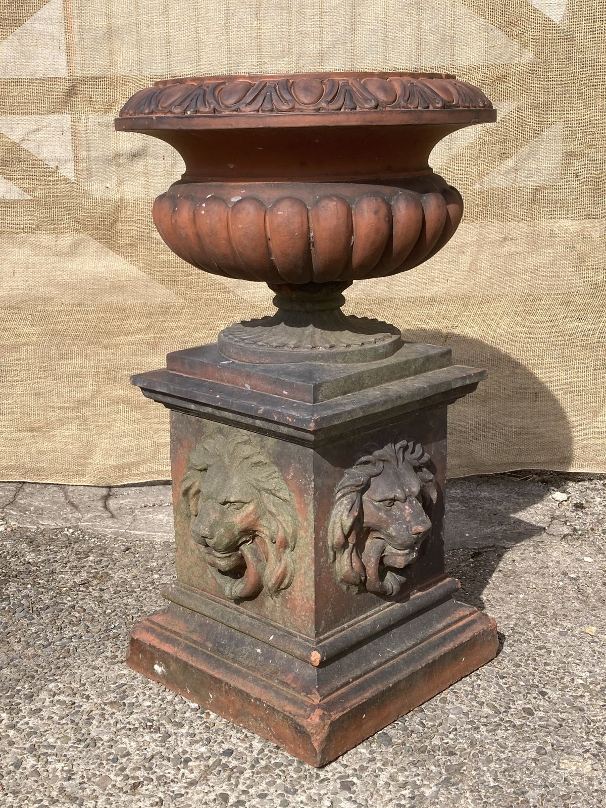 Victorian Terracota Garden Urn Plant Stand