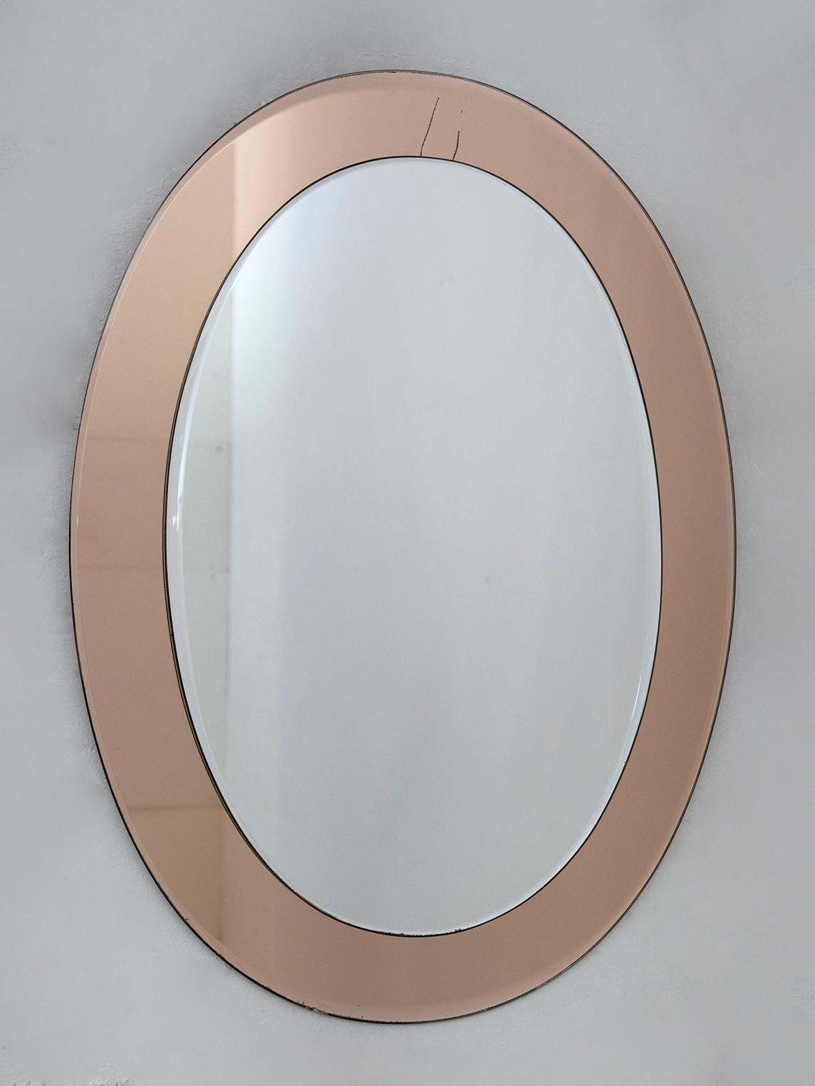 Antonio Lupi Mid Century Modern Italian Mirror By Crystal Luxor, 1960s photo Home Decor