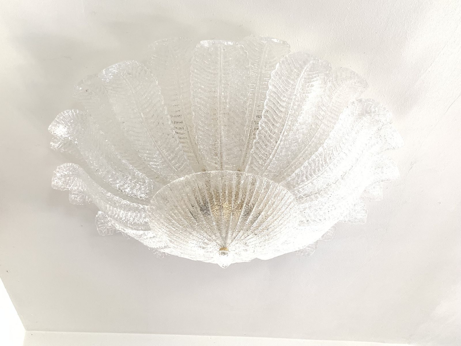 Impressive Murano Glass Sputnik Chandelier Flush Mount Like Mazzega Zuccheri Venini Barovier Style photo for sale