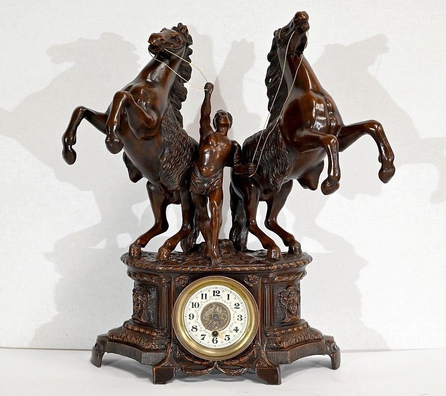 Fireplace Set "Les Chevaux De Marly", After G. Coustou   Early 20th Century photo Home Decor