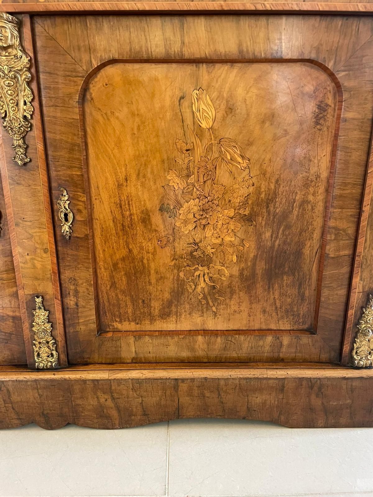 Outstanding Quality Antique Burr Walnut Marquetry Inlaid Ormolu Mounted Bookcase photo Furniture