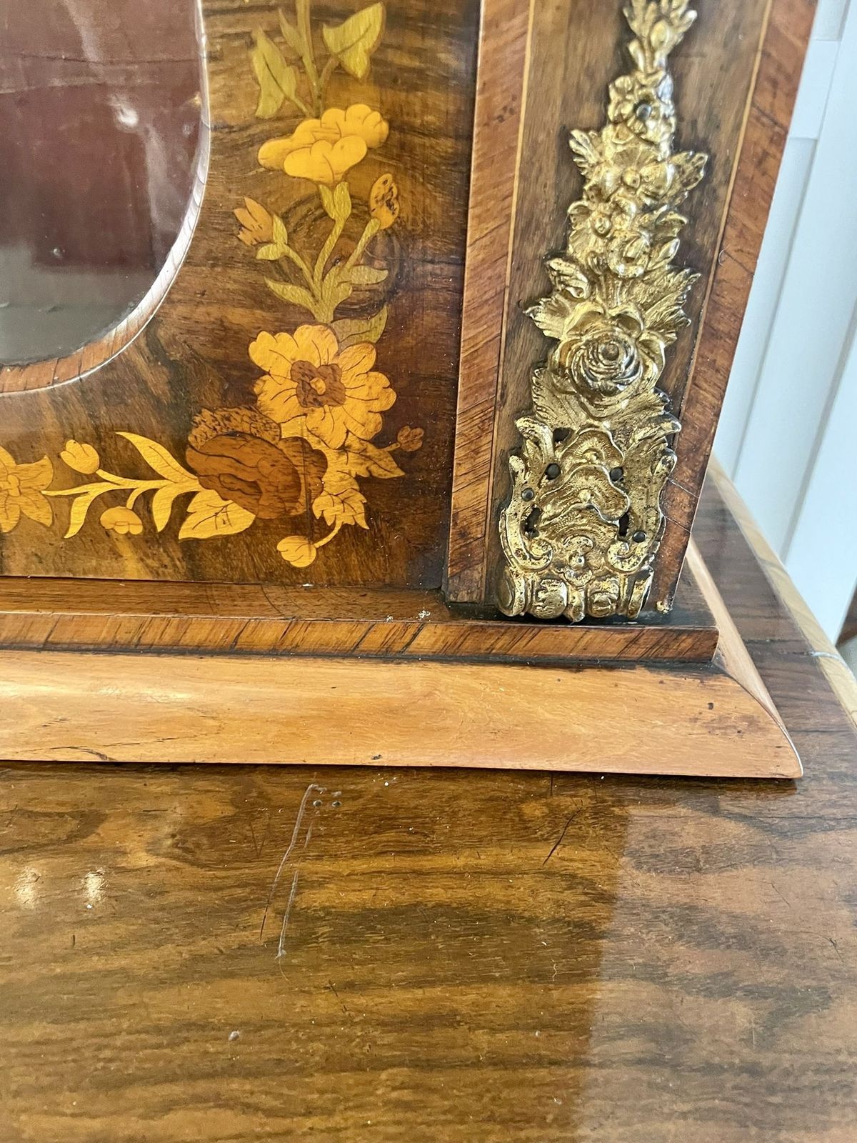 photo for sale Outstanding Quality Antique Burr Walnut Marquetry Inlaid Ormolu Mounted Bookcase