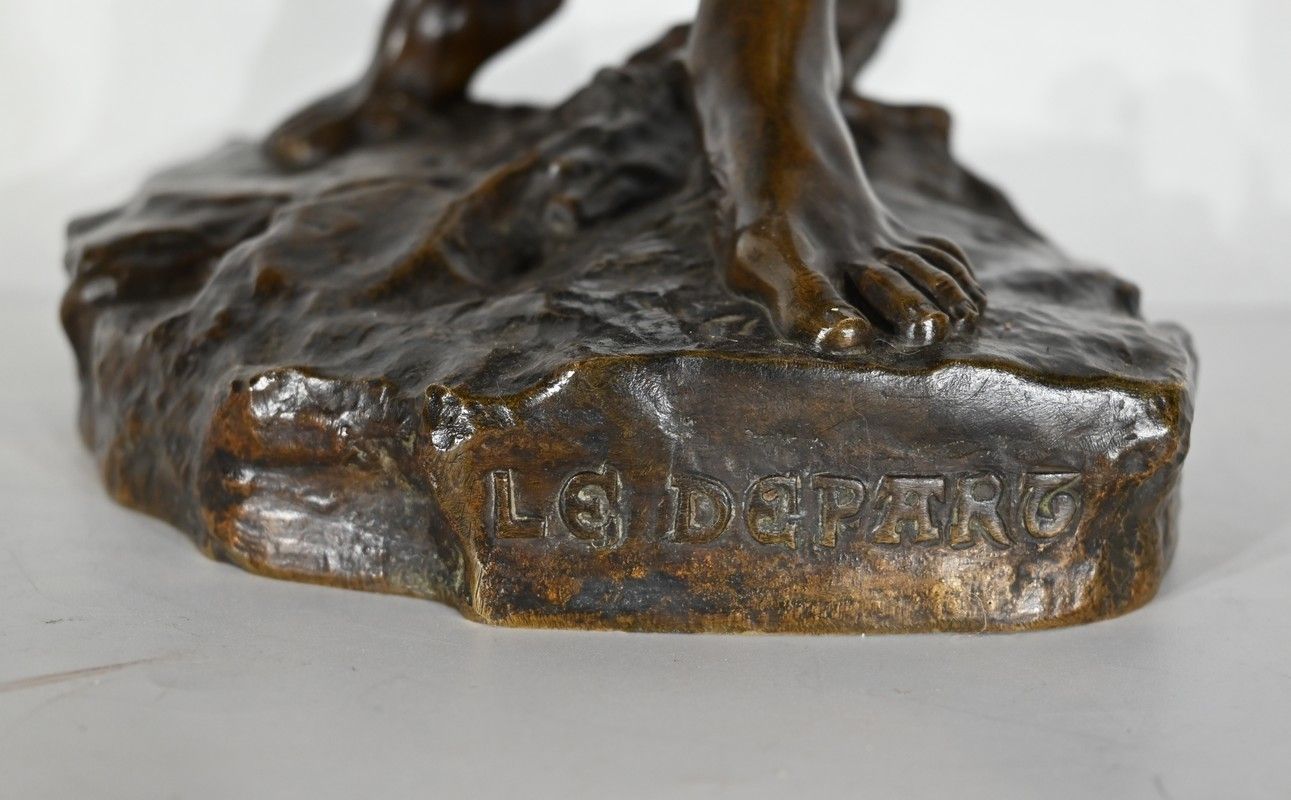 Important Bronze The Departure Signed V. Tournier   2nd Half Of The 19th Century photo vintage