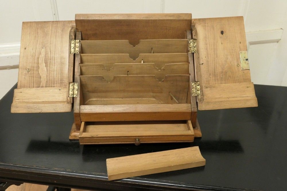 A Charming Victorian Hand Carved Pine Stationary Box photo Home Decor