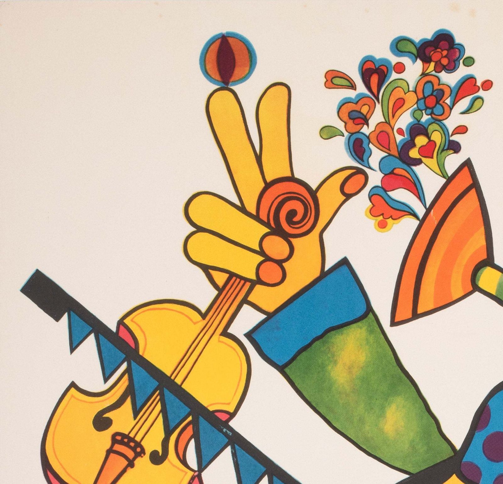 Cyrk One Man Band Clown R1976 Polish Circus Poster, Stachurski photo for sale