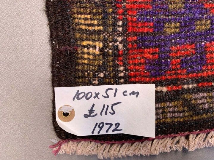 Small Vintage Turkish Rug 100x51 Cm, Short Runner, Tribal, Shabby Chic photo 115.0