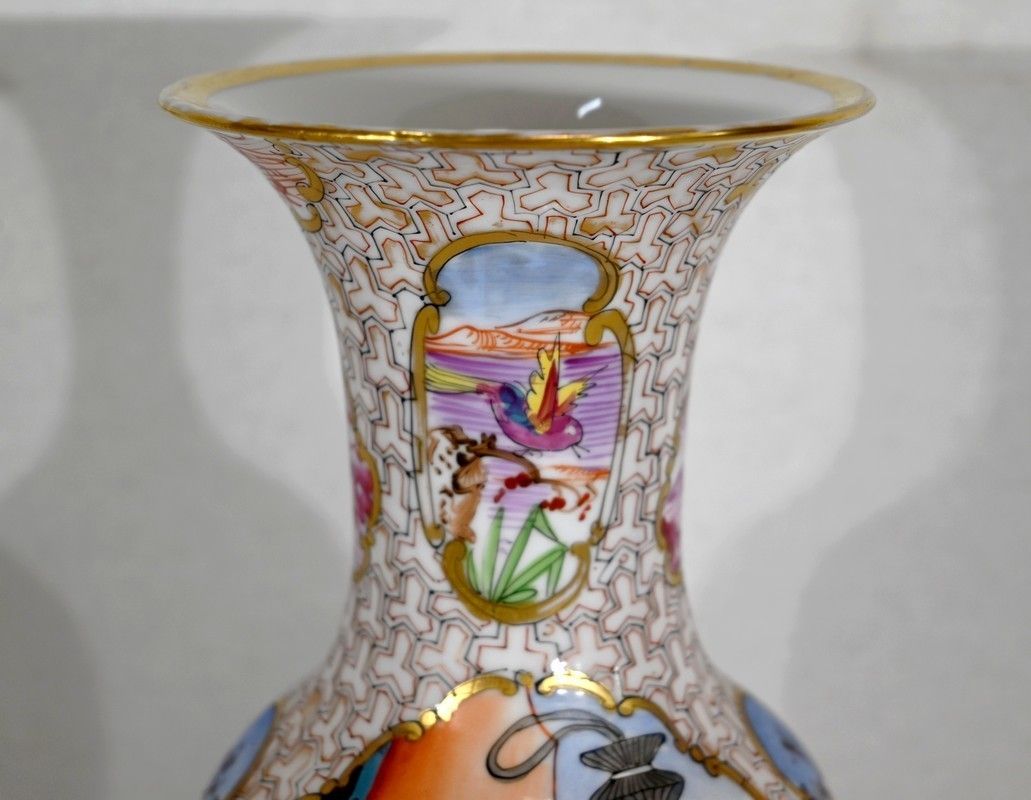 Pair Of Chinese Porcelain Vases   Early 20th Century photo vintage