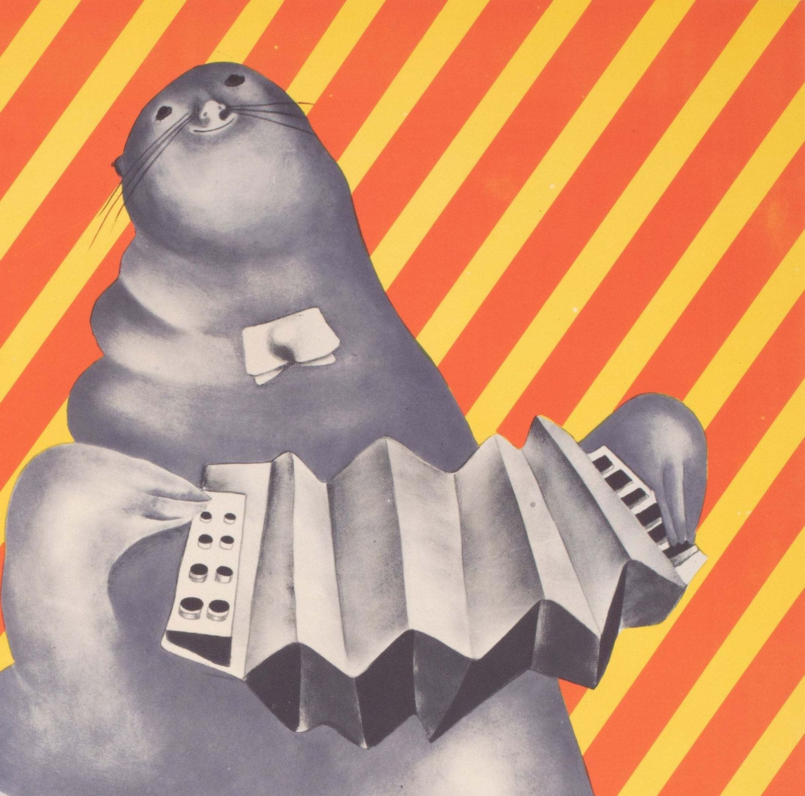 Cyrk Walrus Playing Accordion 1975 Polish Circus Poster, Zukowska photo Art