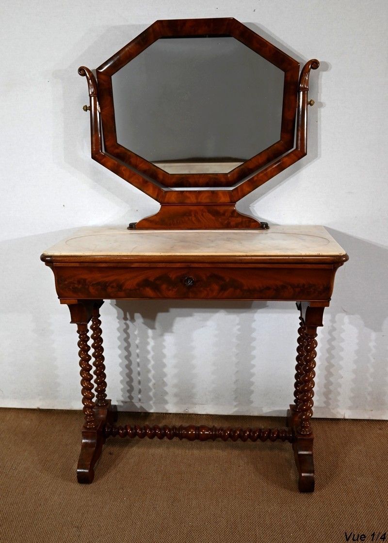 2925.2 Small Mahogany Dressing Table, Louis Philippe Period   1st Part Of The 19th Century photo