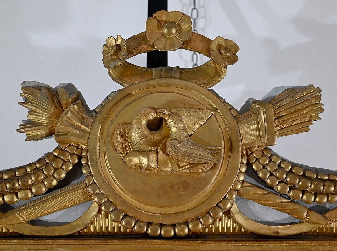 Mirror In Golden Wood, Louis XVI Style   Late 19th Century photo vinterior