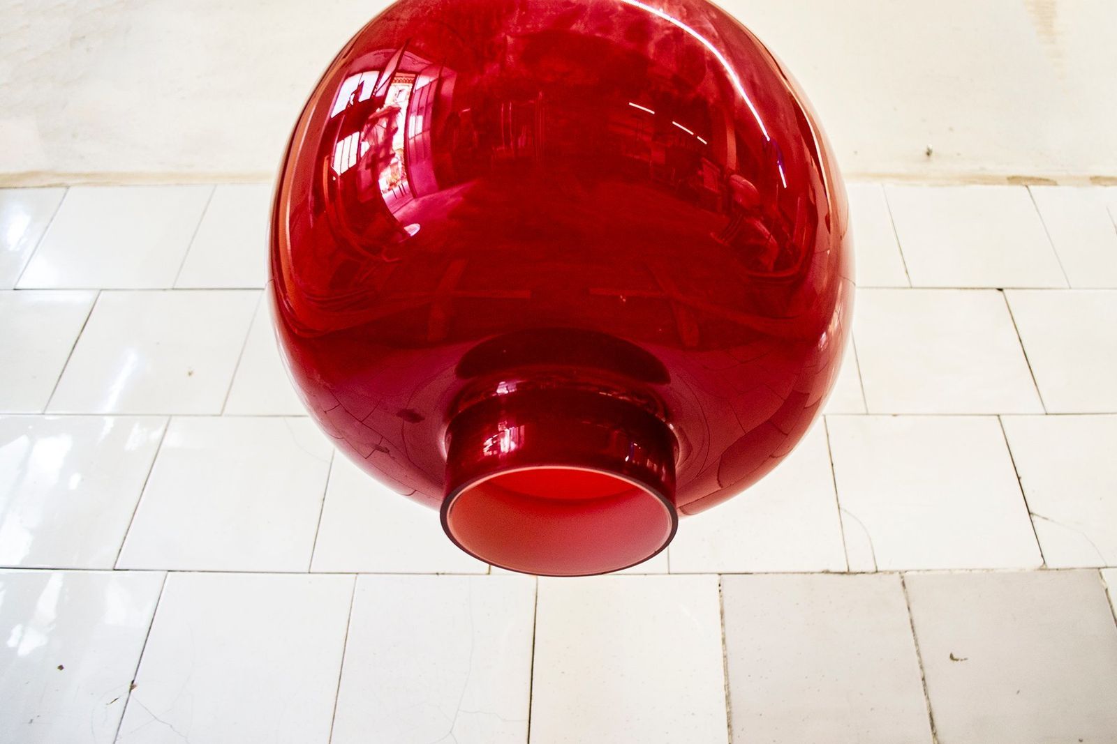 Italian Murano Glass Pendant Lamp From Vistosi, 1950s photo for sale