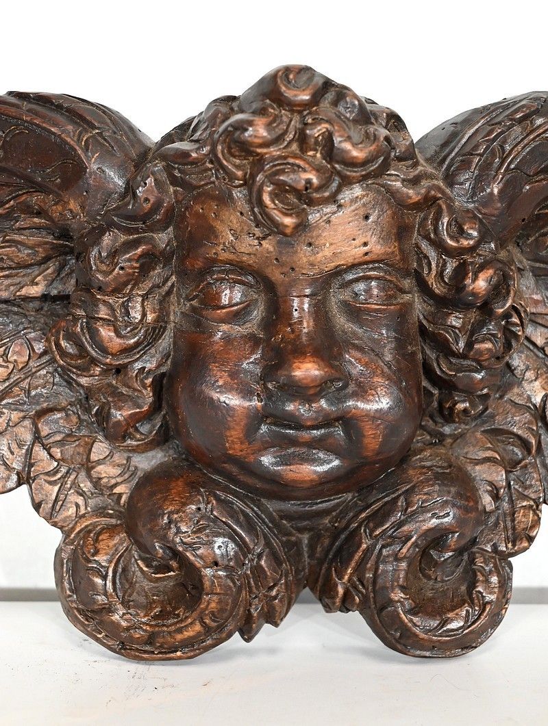 Pair Of Carved Wood Cherubs   Late 19th Century photo 1689.2