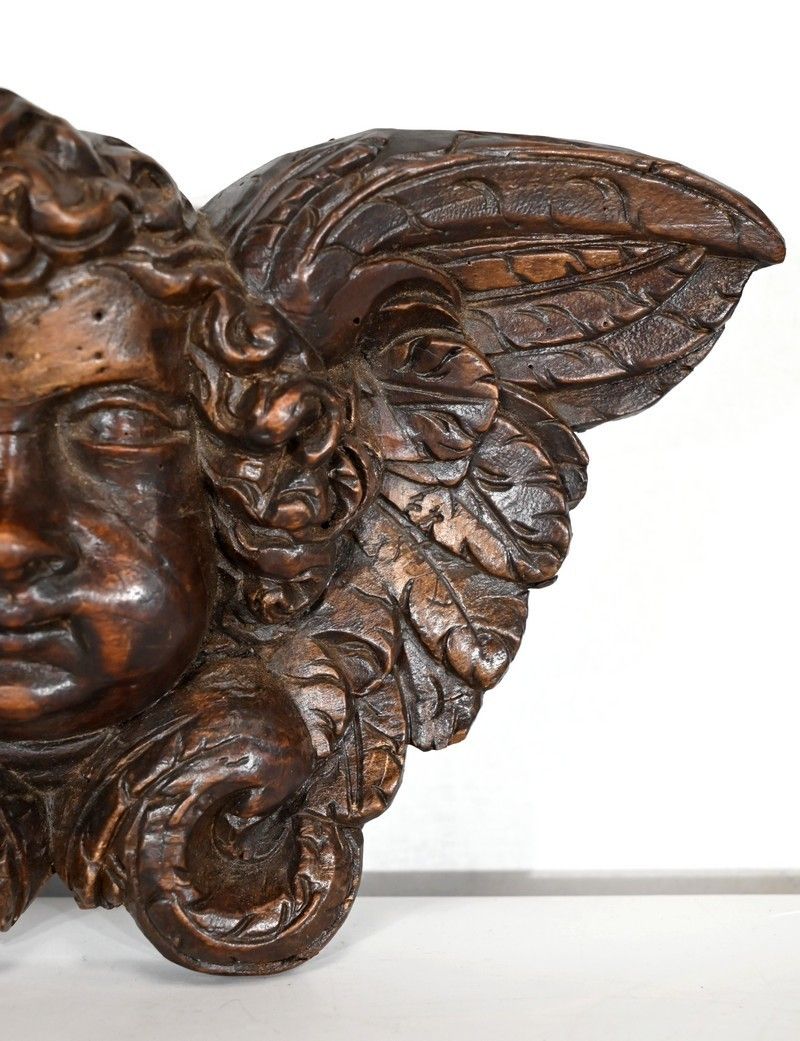 Pair Of Carved Wood Cherubs   Late 19th Century photo vintage