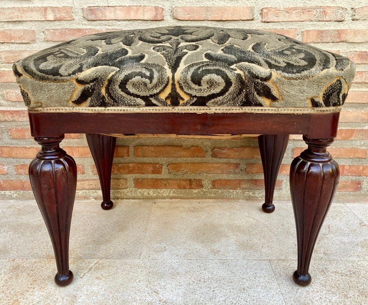 Mid Century Spanish Footstool In Wood, 1960 photo furniture