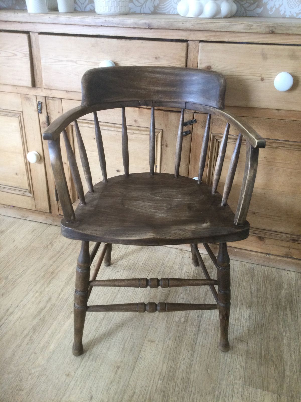 Early Victorian Elm Captains Chair/ Armchair photo furniture