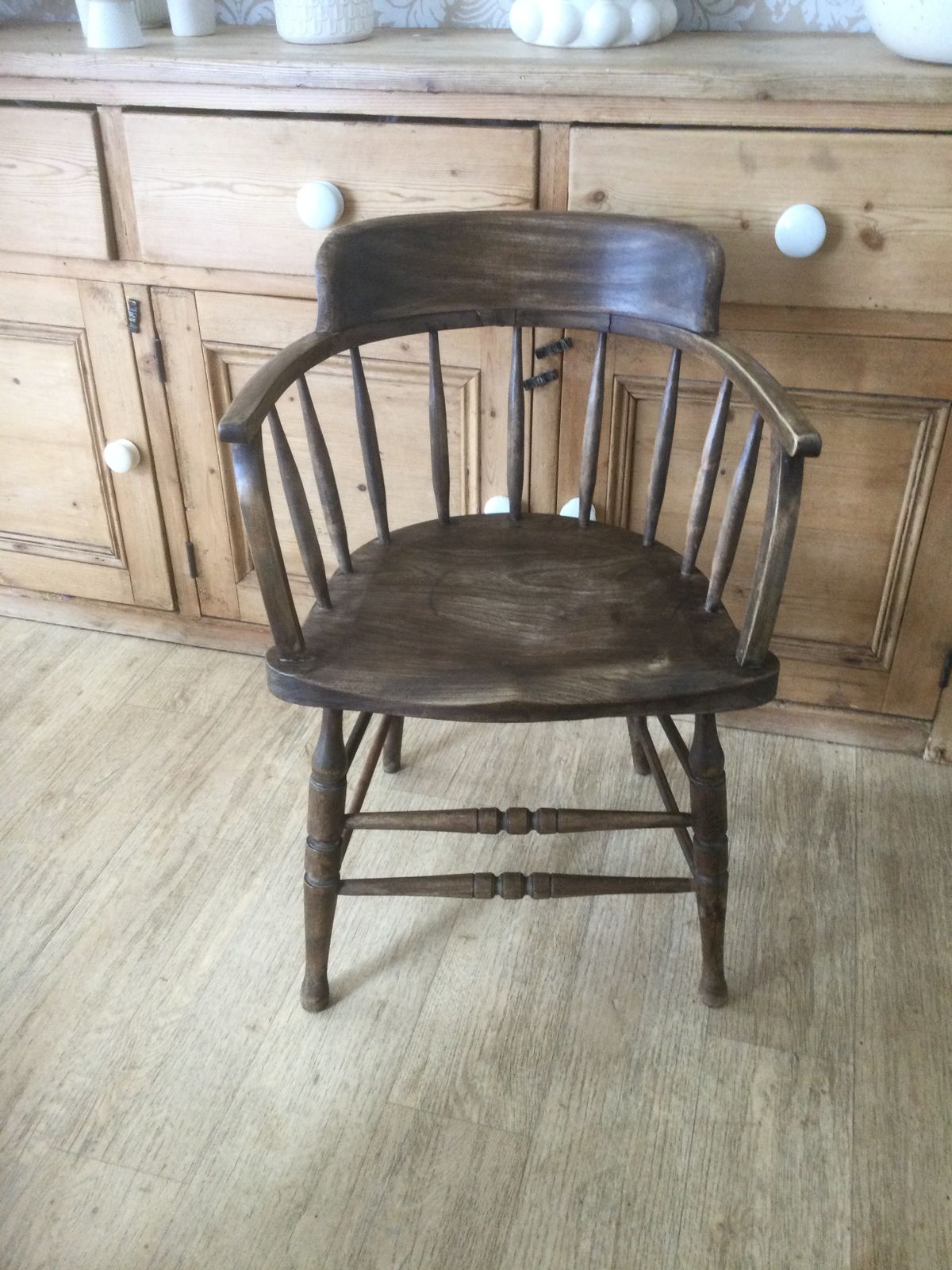 Early Victorian Elm Captains Chair/ Armchair photo 225.0