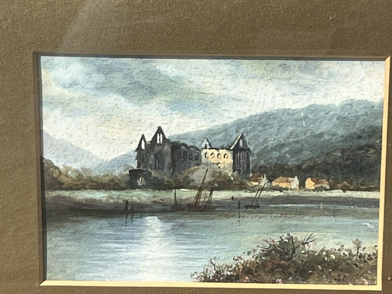 Edgar James Maybery Framed Watercolour “ Tintern Abbey “ 1887 1964 photo furniture