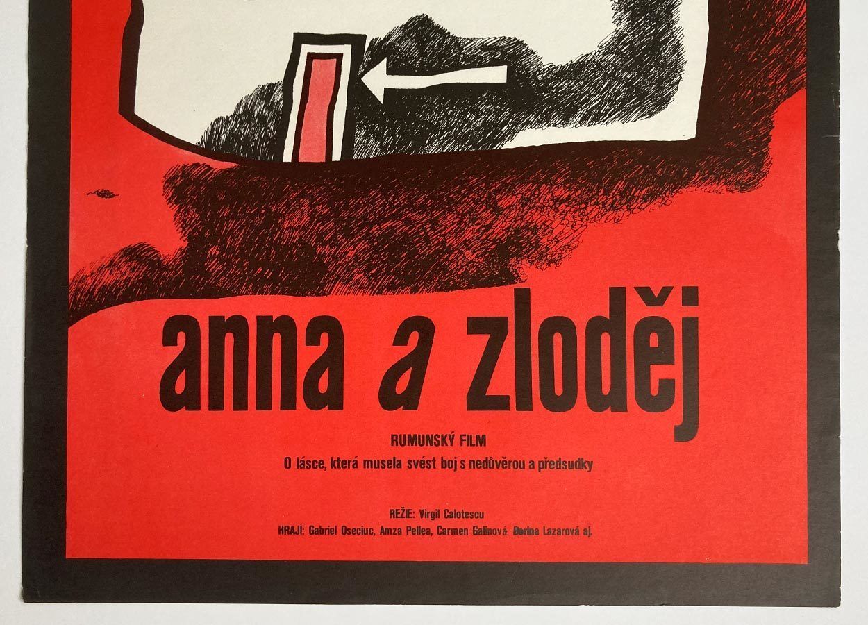 Original Film Poster, Anna And The Thief, Jan Ungrád, 1982, Genuine Czech Vintage Print photo for sale
