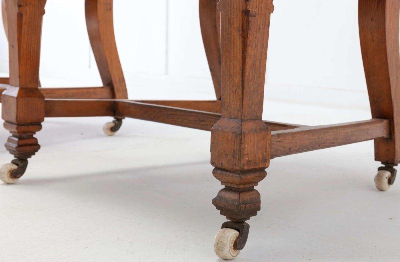 Furniture An Unusual C19th Pair Of Golden Oak And Leather Open Armchairs photo