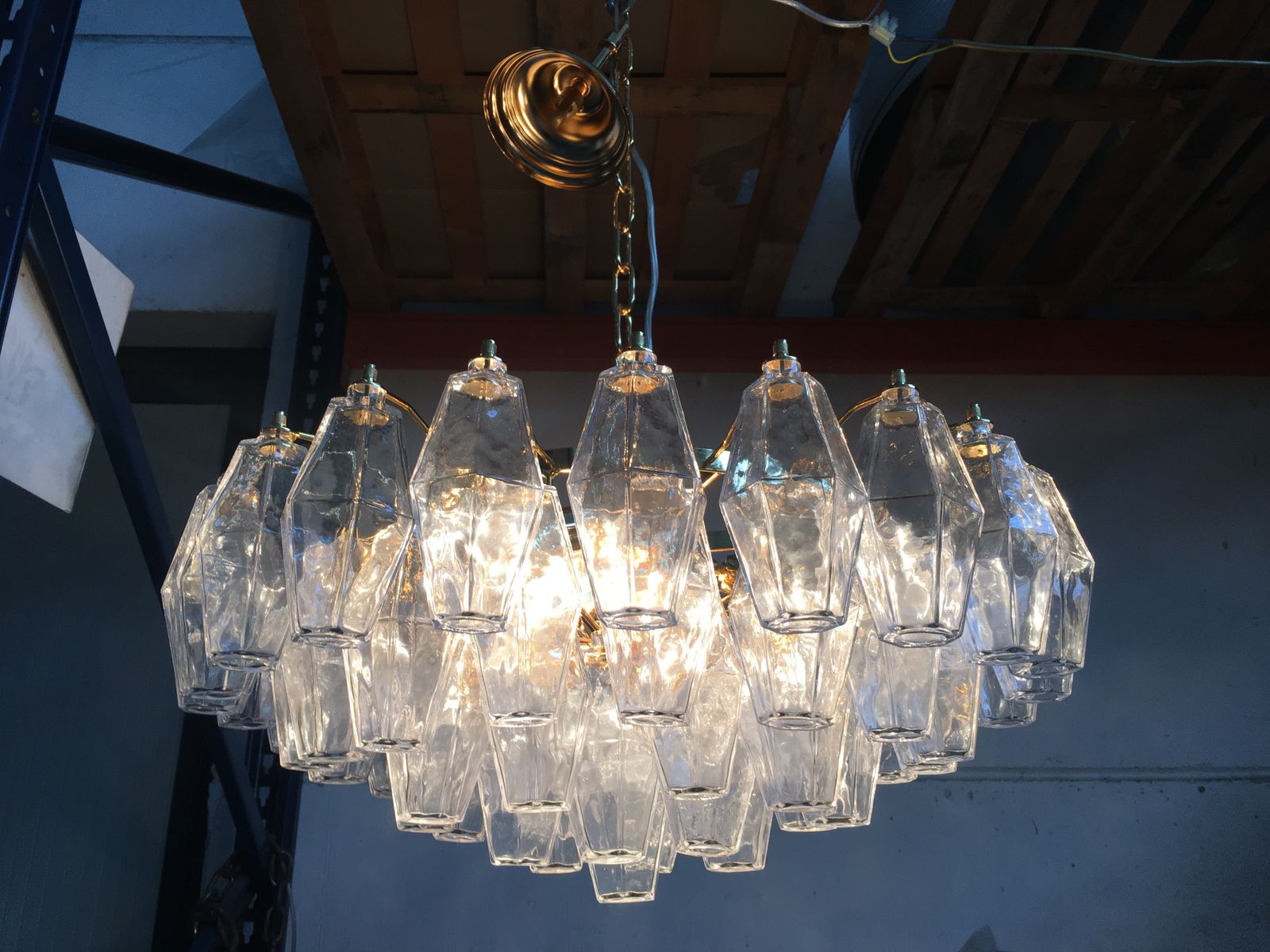 3844.0 Impressive Murano Glass Sputnik Chandelier Poliedro Like Mazzega Zuccheri Venini Barovier Style photo