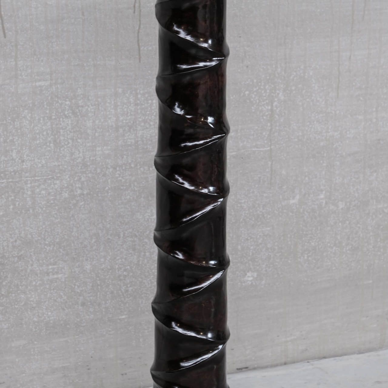 Pair Of Wooden Tall French Mid Century Decorative Vases photo vintage