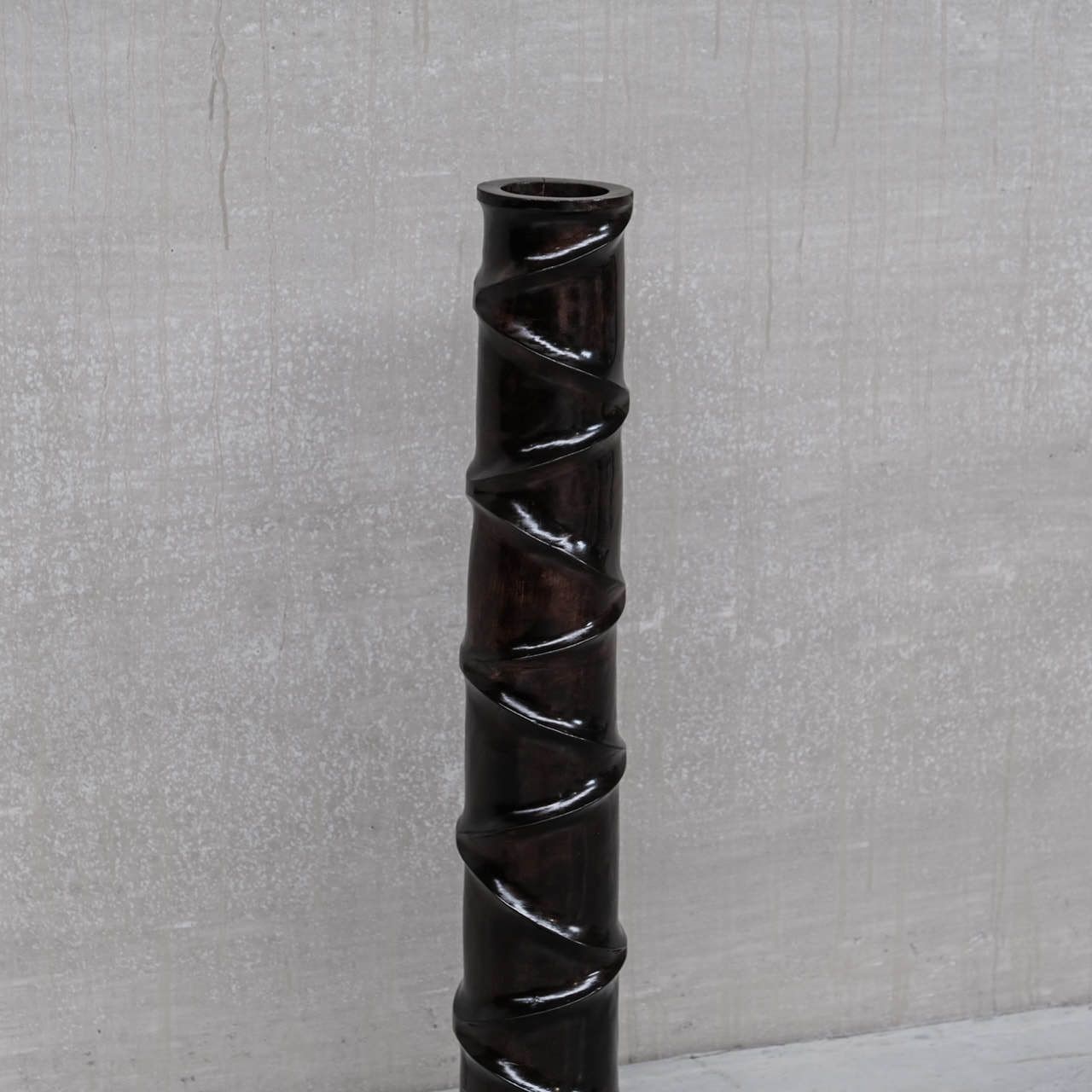 Home Decor Pair Of Wooden Tall French Mid Century Decorative Vases photo