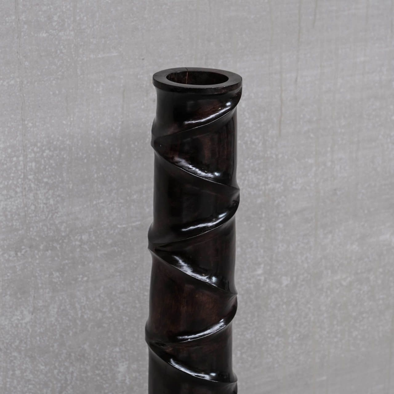 photo vinterior Pair Of Wooden Tall French Mid Century Decorative Vases