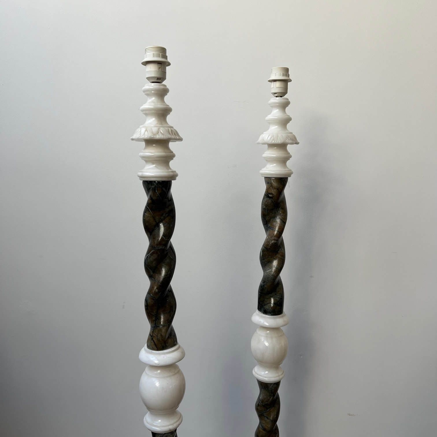 Pair Of Swedish Mid Century Marble Floor Lamps photo vinterior