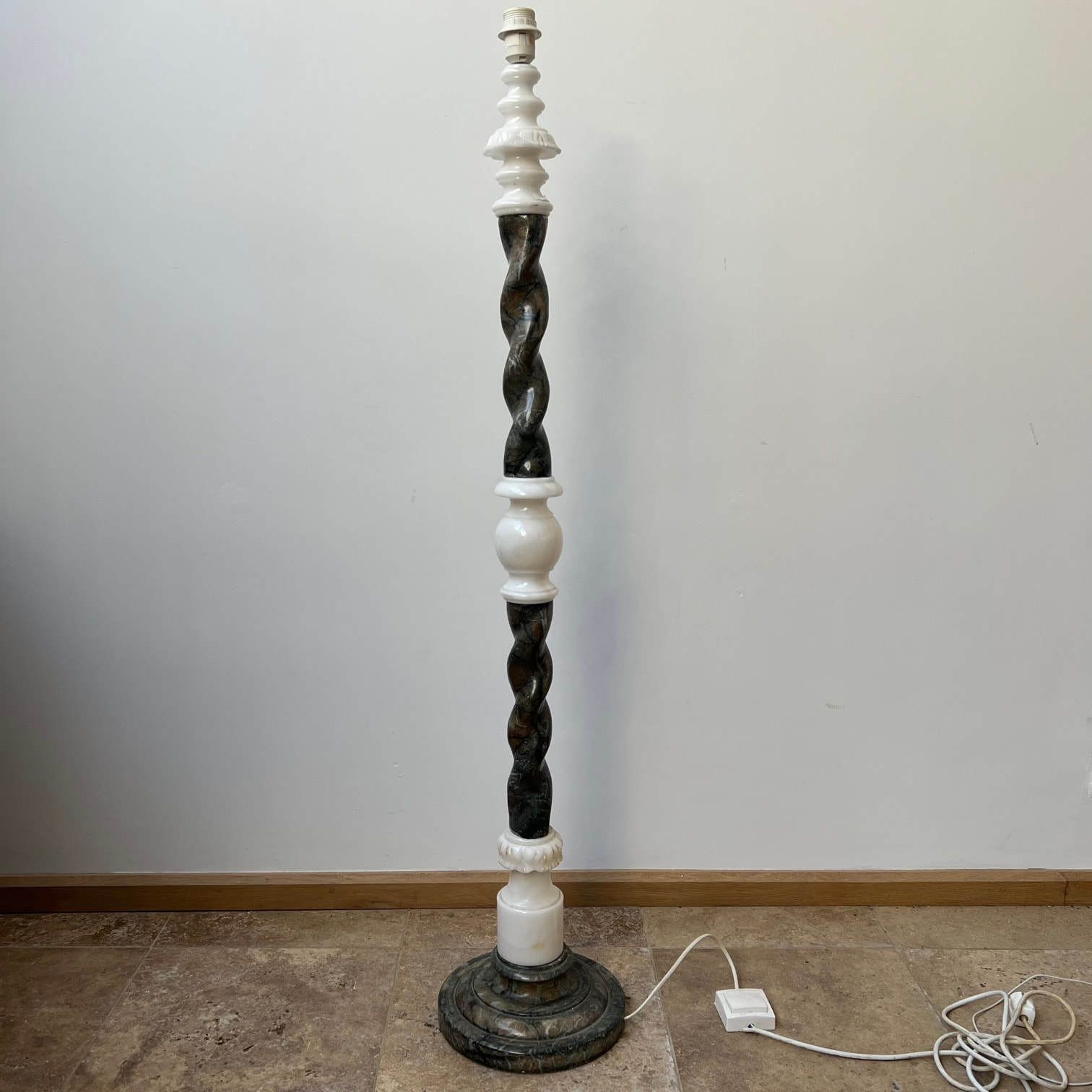 Pair Of Swedish Mid Century Marble Floor Lamps photo vintage