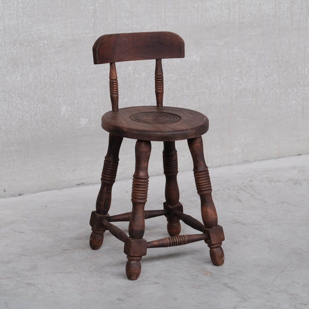 French Oak Mid Century Turned Occasional Chair photo furniture