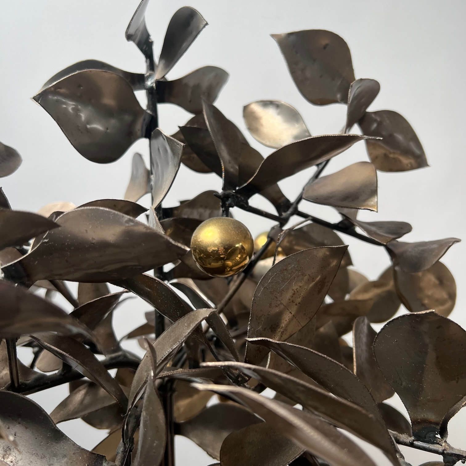 photo for sale Pair Of Blacksmith Made Mid Century Steel Decorative Trees