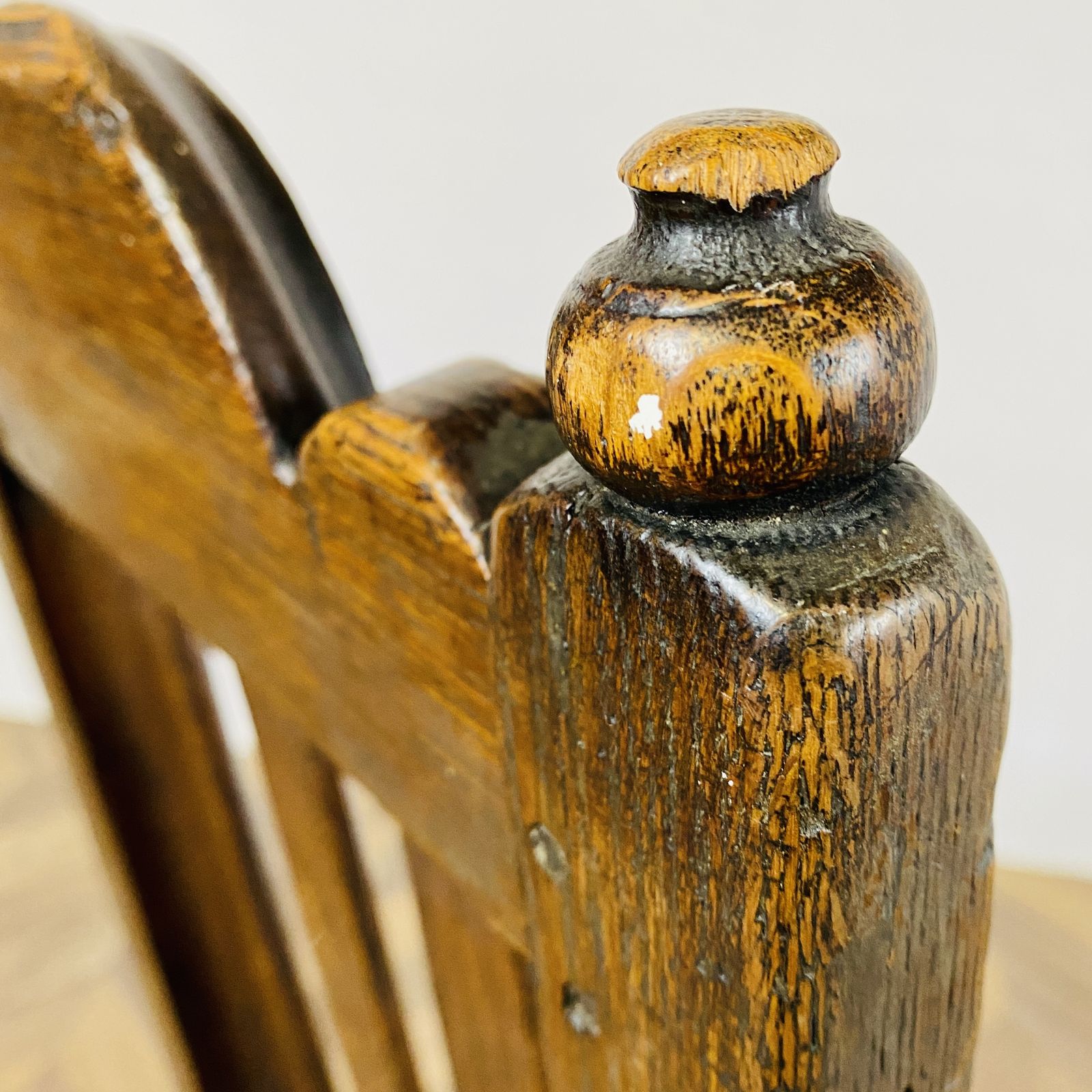 Antique English Oak 17th Century Hall Chair photo vinterior
