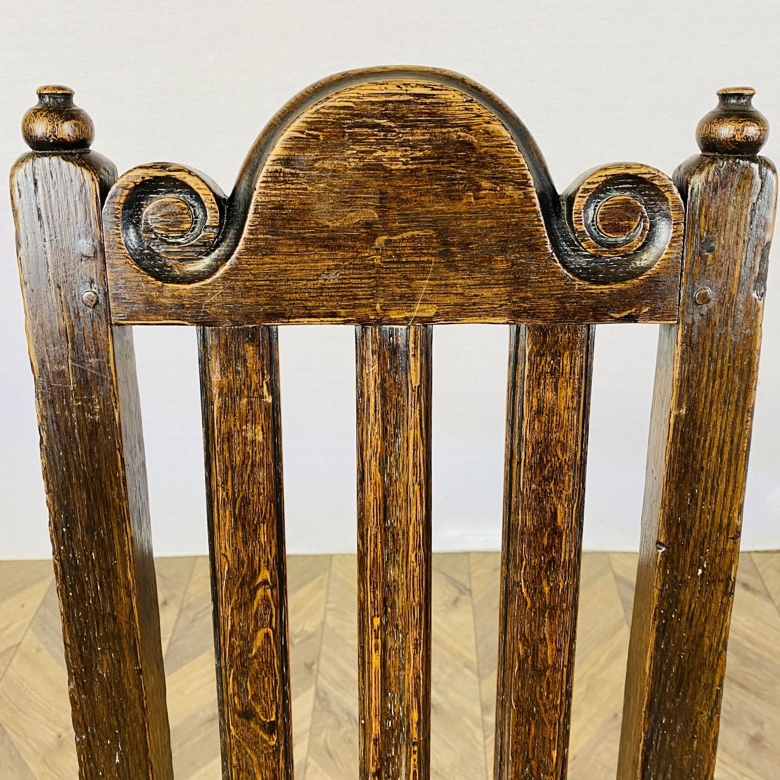 photo for sale Antique English Oak 17th Century Hall Chair