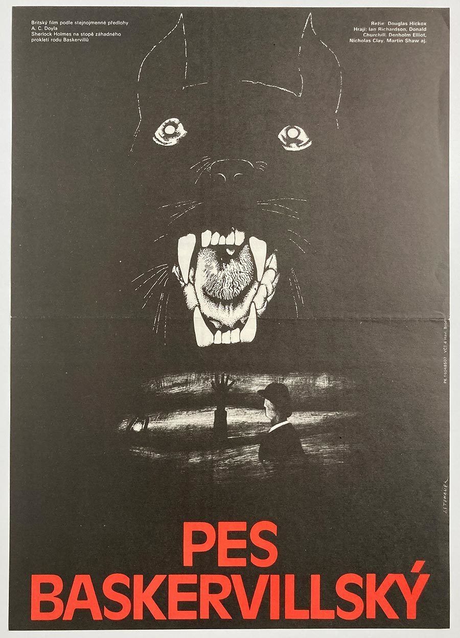 Original Film Poster, The Hound Of The Baskervilles, Jan Tománek, 1983, Genuine Czech Vintage Print