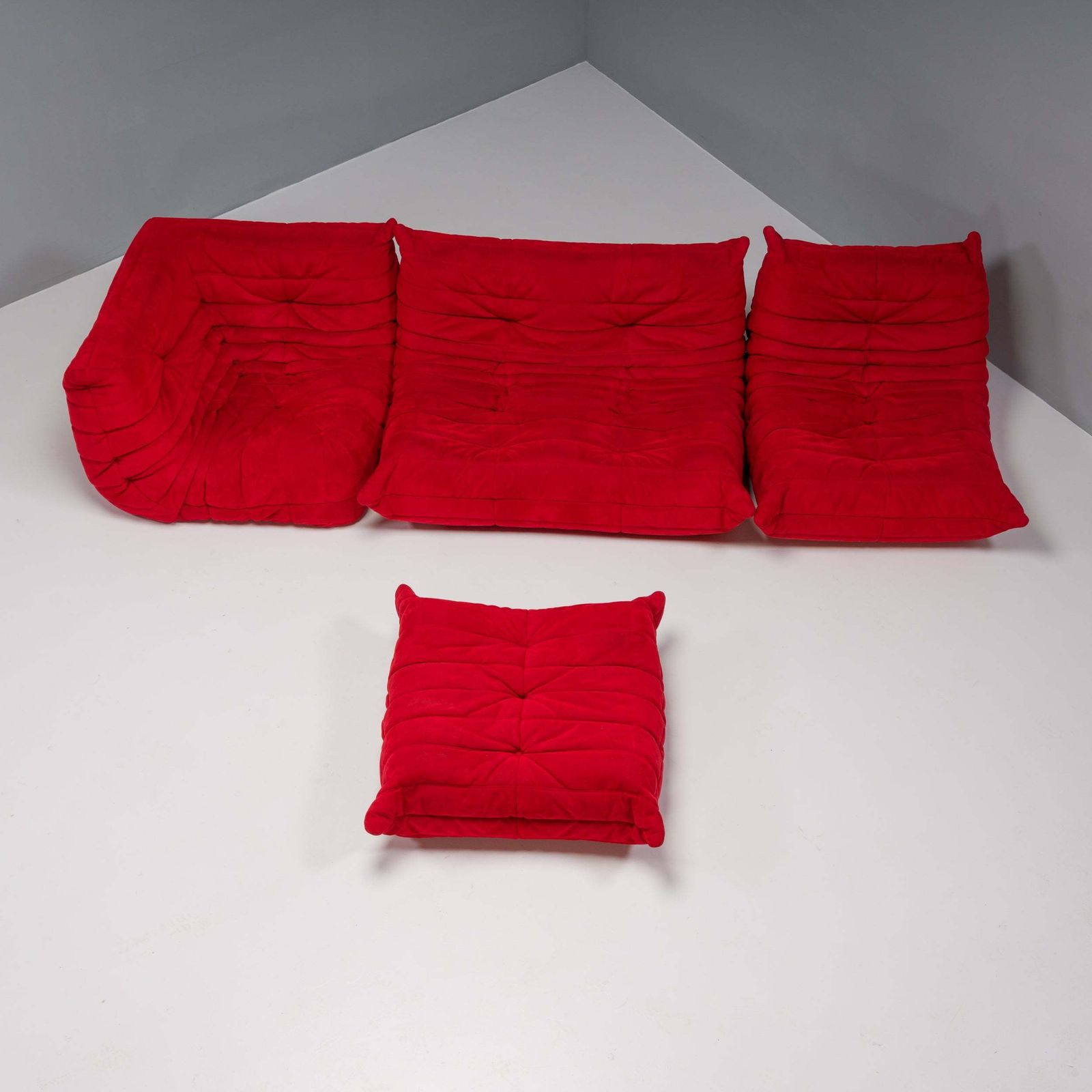 Ligne Roset By Michel Ducaroy Togo Red Modular Sofa, Set Of 4 photo buy