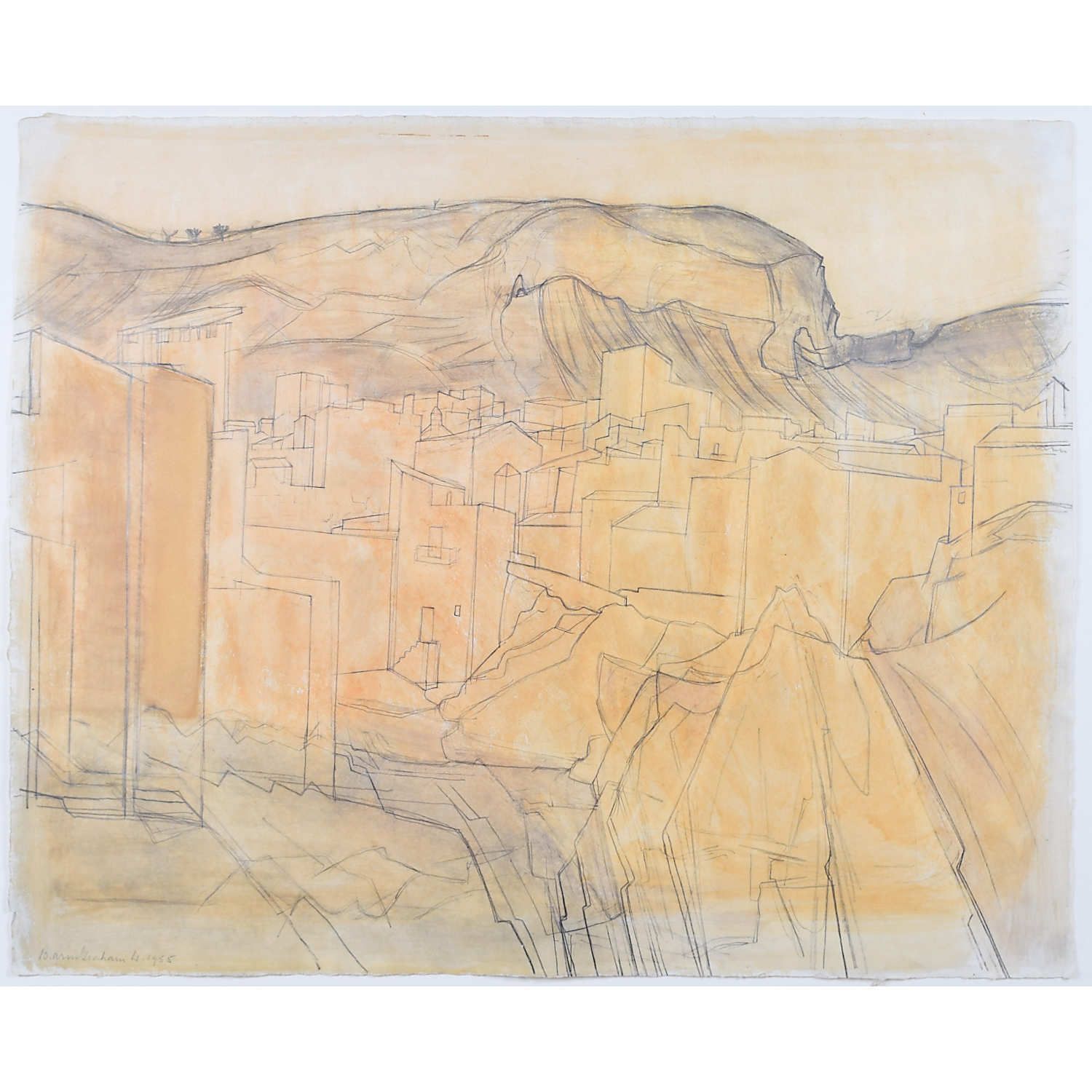 Wilhelmina Barns Graham 20th Century Watercolour Of Monreale, Sicily