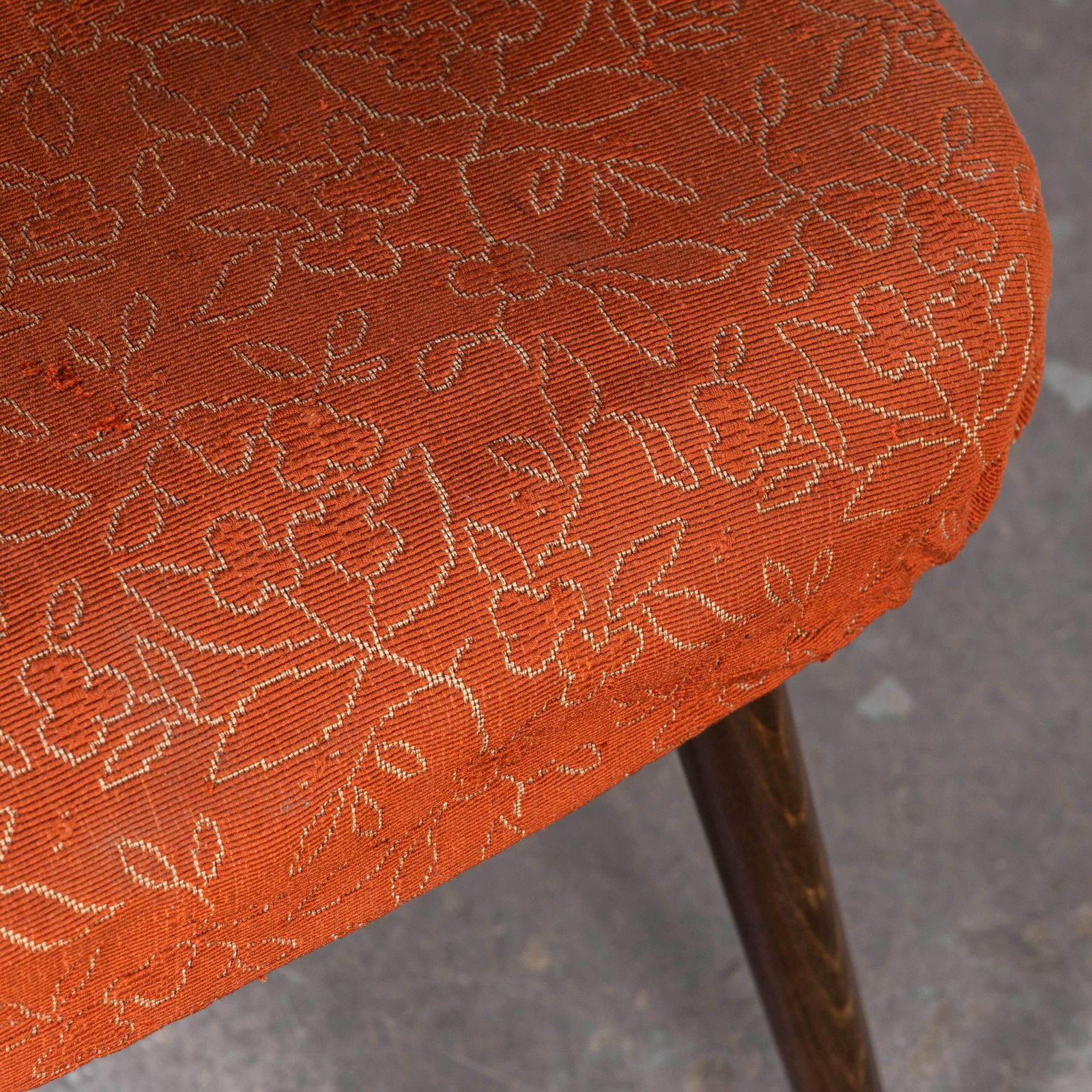 1950’s Dark Walnut Upholstered Side Chair – Oswald Haerdt Model 515 photo for sale