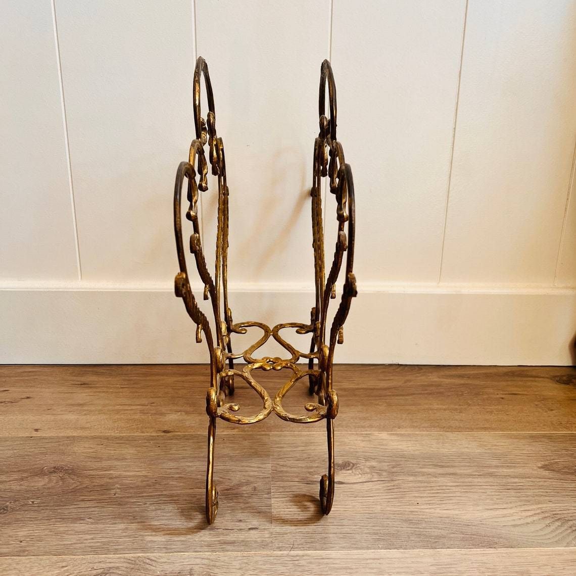Brass Bronze Newspaper's Magazines Holder Hard To Find photo buy