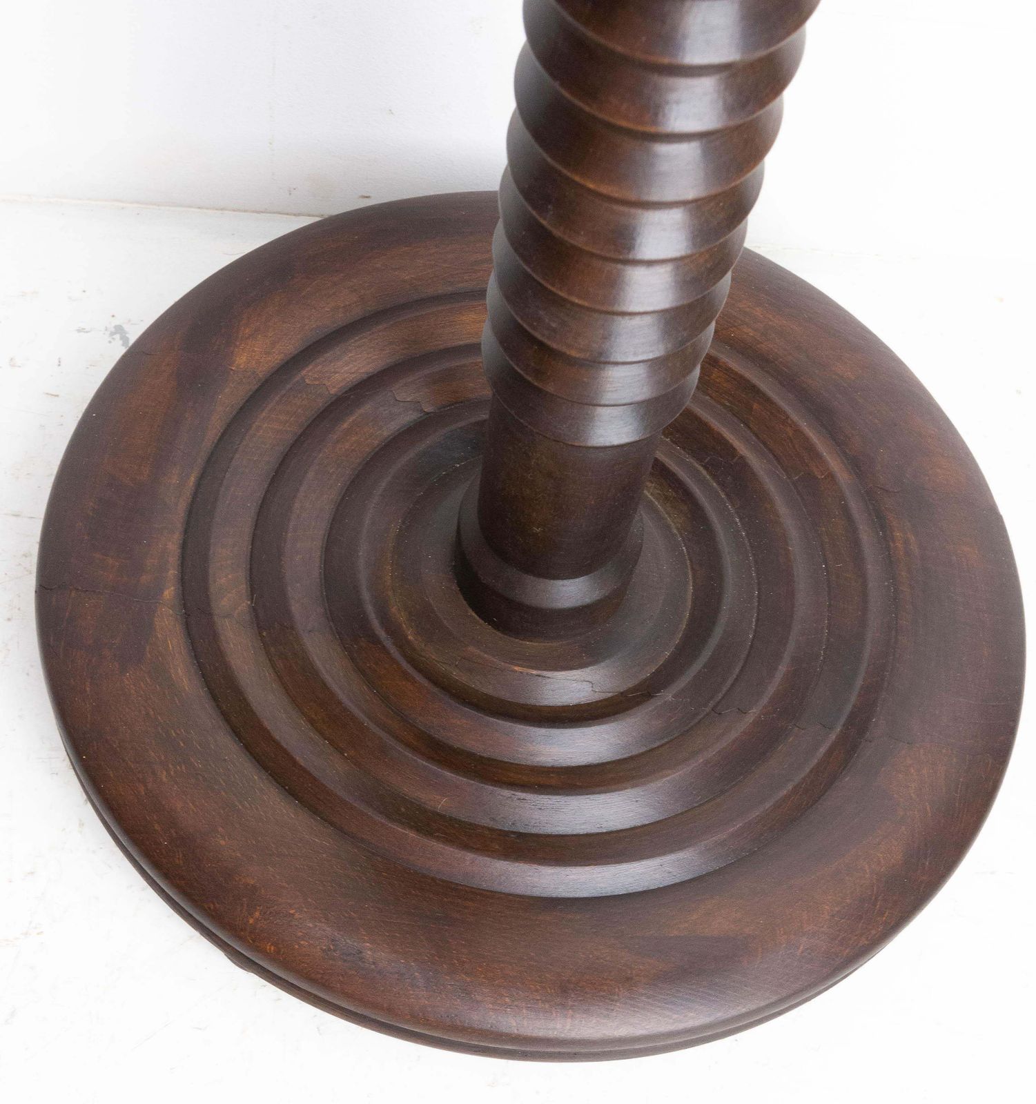 French Mid Century Pedestal Or Plant Holder Walnut Dudouyt Style, Circa 1960 photo vinterior