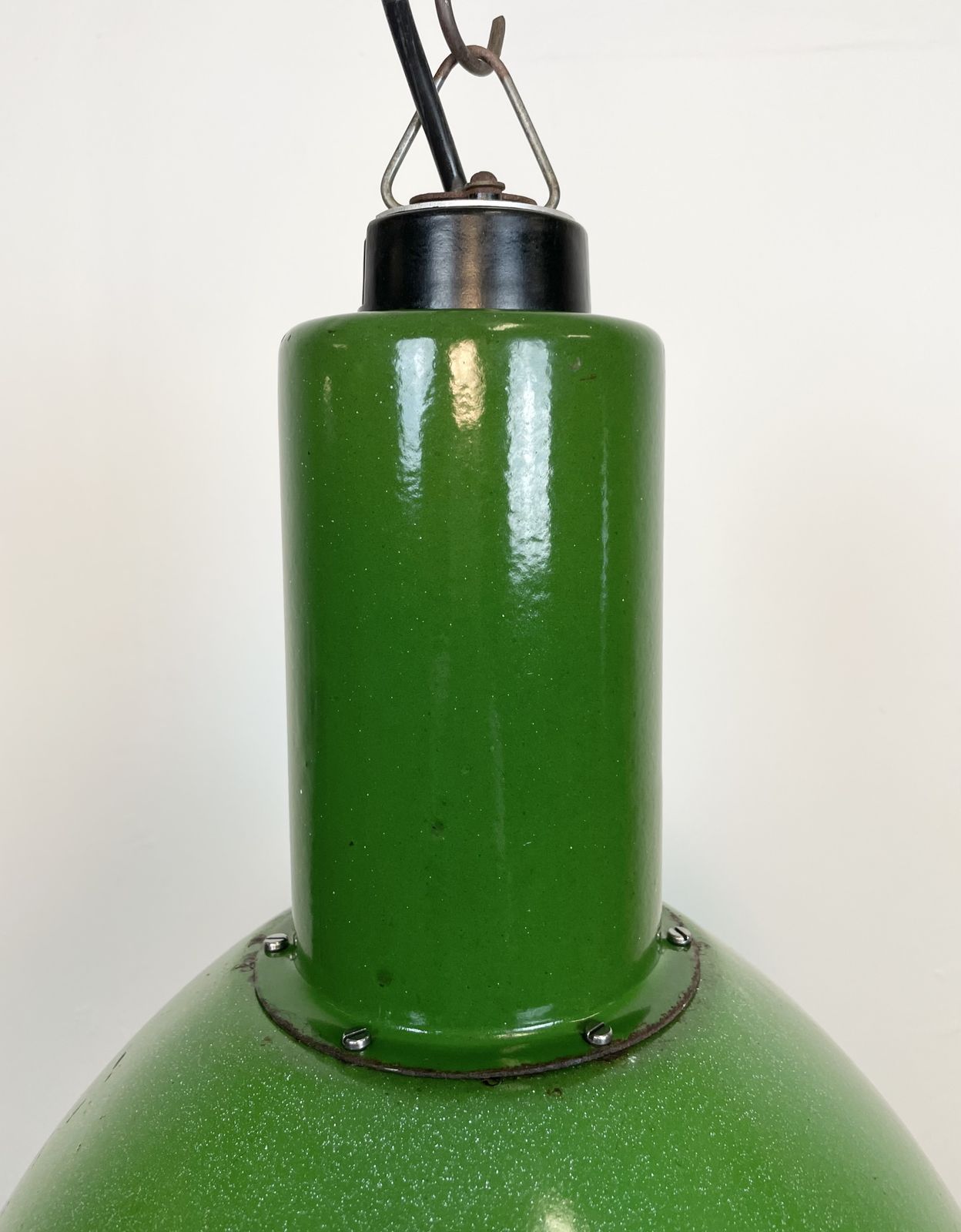 Industrial Soviet Green Enamel Pendant Lamp, 1960s photo buy