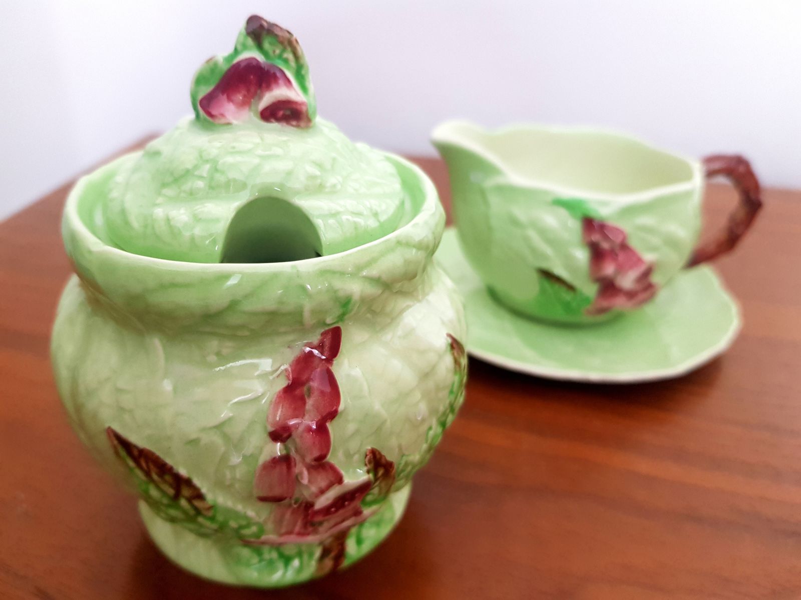 Art Deco Carlton Ware Foxglove Milk Jug And Sugar Pot Set photo Home Decor
