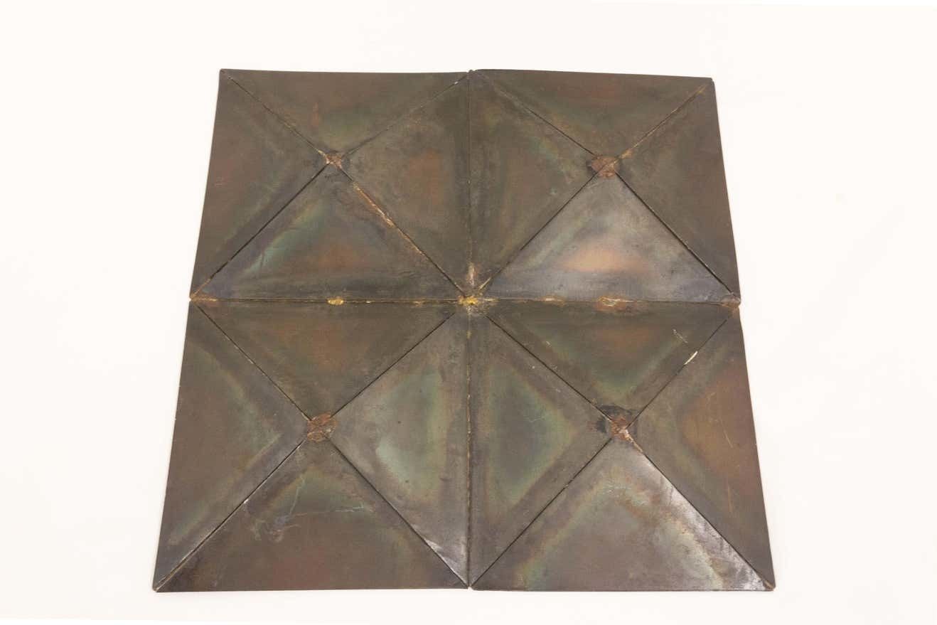 French Wrought Iron Hand Made Centerpiece, Glass, Circa 1970 photo vinterior