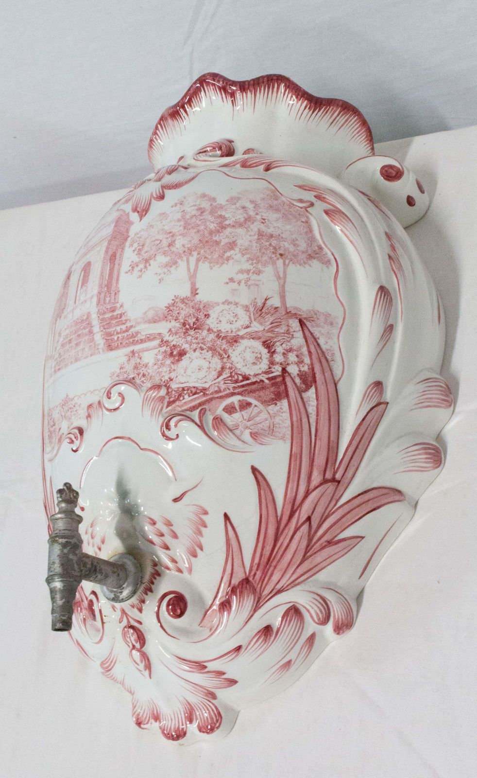 photo furniture French Faience Wall Fountain, 19th Century