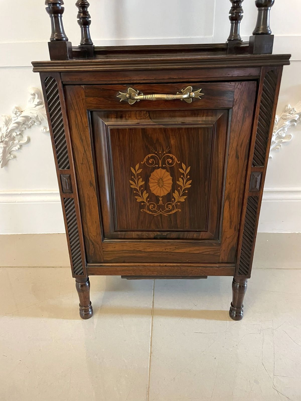 Antique Quality Rosewood Marquetry Inlaid Coal Box photo 985.0