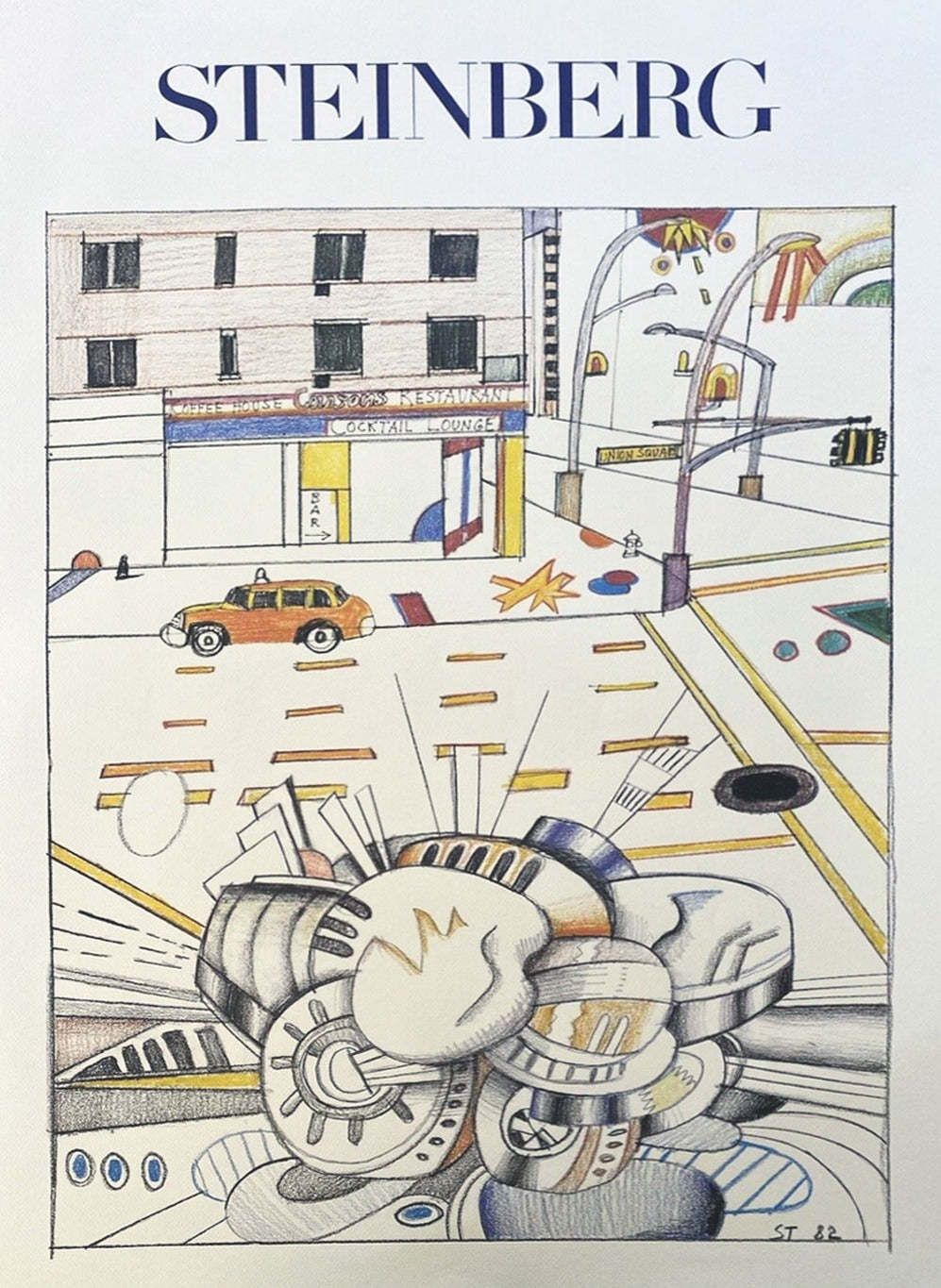 Saul Steinberg   Union Square Galerie Maeght Original Vintage Poster