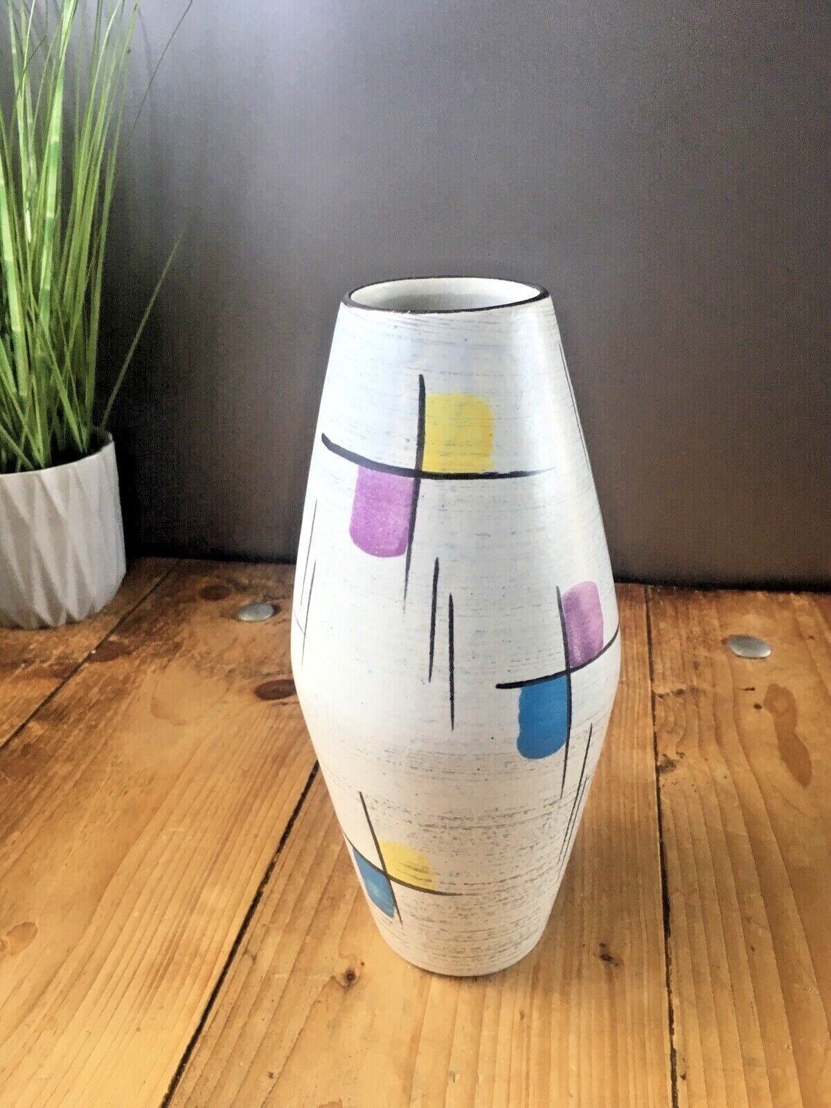 Mid Century Bay Keramik West German Pottery Multicoloured Vase Memphis Art 60's 507 25 photo vintage